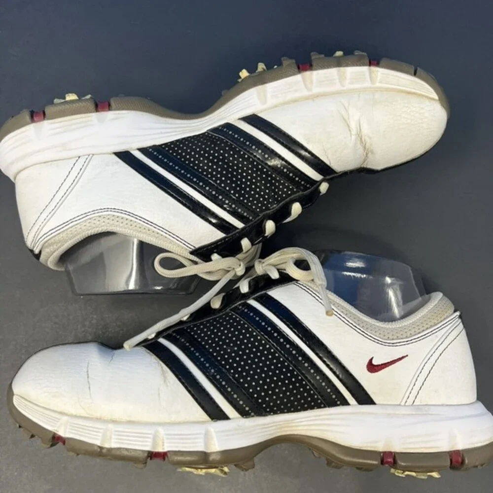 Nike Women's Size 8.5 Golf Shoes 317622-162 White Black Traction Contact Athlete